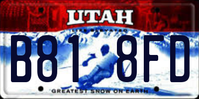 UT license plate B818FD