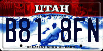 UT license plate B818FN