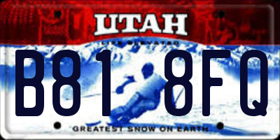 UT license plate B818FQ
