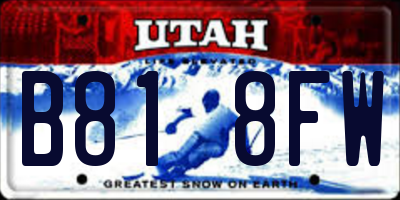 UT license plate B818FW