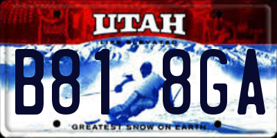 UT license plate B818GA