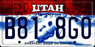 UT license plate B818GO