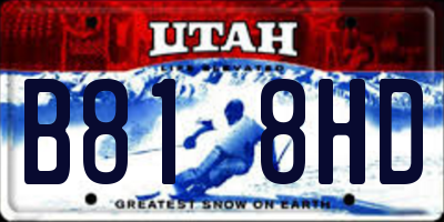 UT license plate B818HD