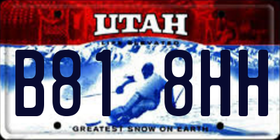 UT license plate B818HH