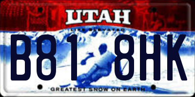 UT license plate B818HK