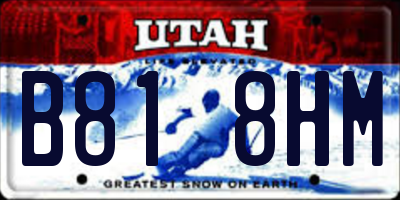 UT license plate B818HM