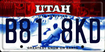 UT license plate B818KD