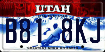 UT license plate B818KJ