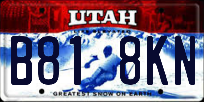 UT license plate B818KN