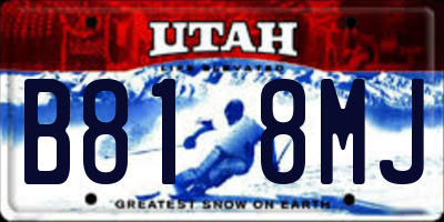 UT license plate B818MJ