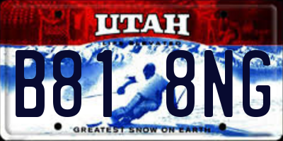 UT license plate B818NG