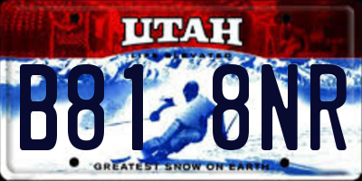 UT license plate B818NR