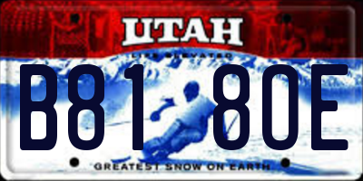UT license plate B818OE
