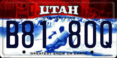 UT license plate B818OQ
