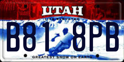 UT license plate B818PB