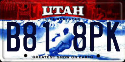 UT license plate B818PK