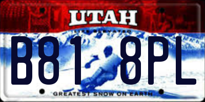 UT license plate B818PL