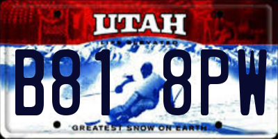 UT license plate B818PW
