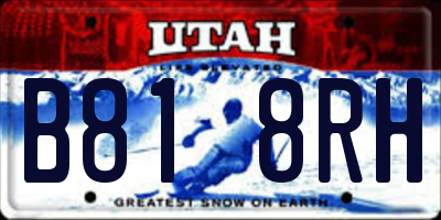 UT license plate B818RH