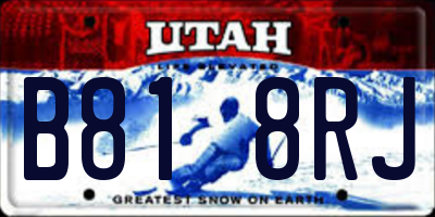 UT license plate B818RJ