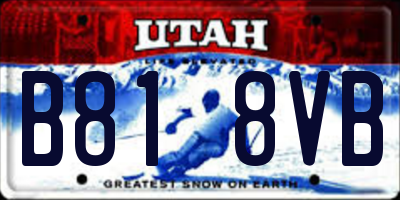 UT license plate B818VB