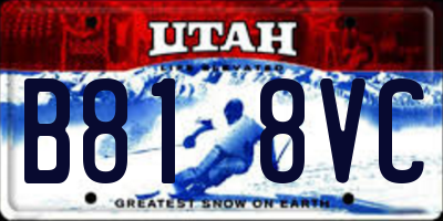 UT license plate B818VC