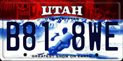 UT license plate B818WE