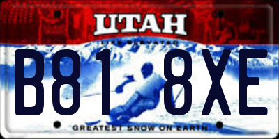 UT license plate B818XE