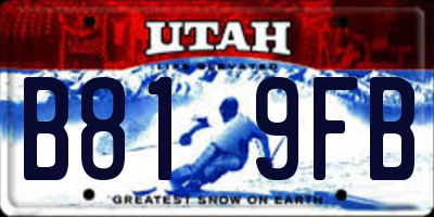 UT license plate B819FB