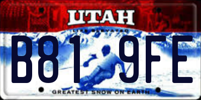 UT license plate B819FE