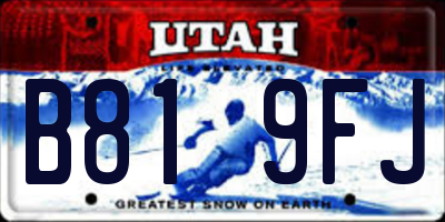 UT license plate B819FJ