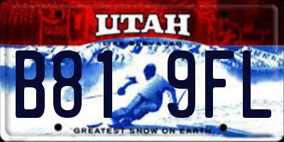 UT license plate B819FL