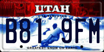 UT license plate B819FM