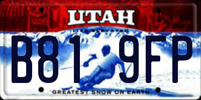 UT license plate B819FP