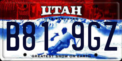UT license plate B819GZ
