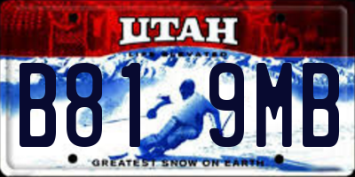 UT license plate B819MB