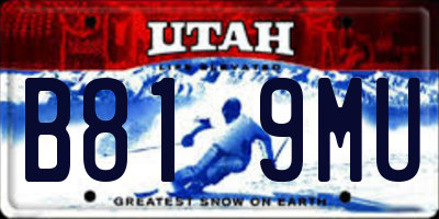UT license plate B819MU