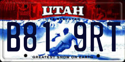 UT license plate B819RT