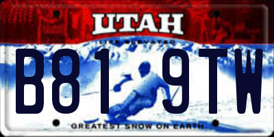 UT license plate B819TW