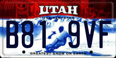 UT license plate B819VF