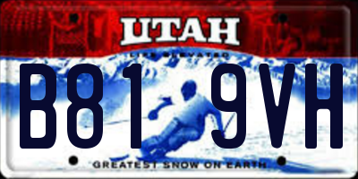 UT license plate B819VH