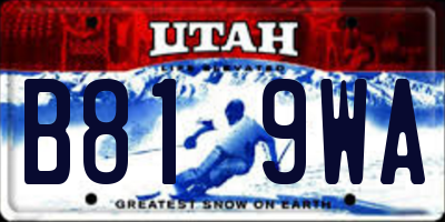 UT license plate B819WA