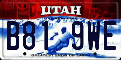 UT license plate B819WE