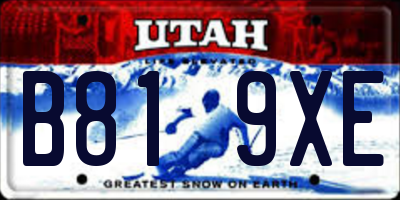 UT license plate B819XE
