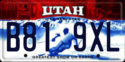 UT license plate B819XL