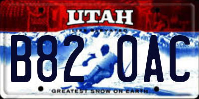 UT license plate B820AC