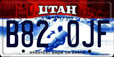 UT license plate B820JF