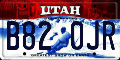 UT license plate B820JR