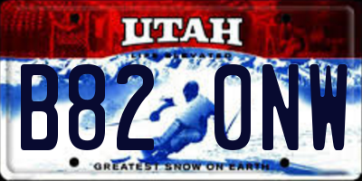 UT license plate B820NW