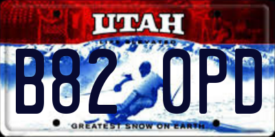 UT license plate B820PD